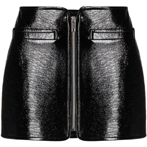 Courrèges minigonna swallow in vinile - nero