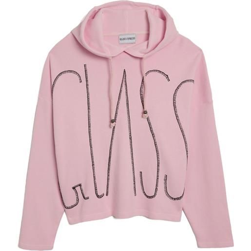 Glass Cypress felpa con ricamo e cappuccio - rosa
