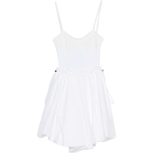 The Attico abito midi con orlo peplum - bianco