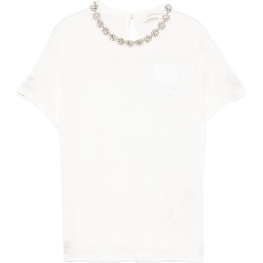 ZIMMERMANN t-shirt con decorazione di cristalli - bianco