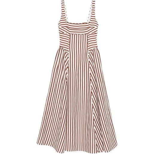 Cult Gaia abito carla midi a righe - bianco