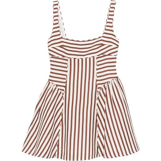 Cult Gaia abito corto a righe - bianco