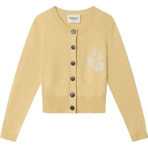 MARANT ÉTOILE cardigan newton con applicazione - giallo