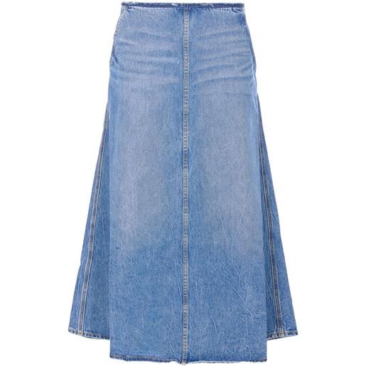 Alexander Wang gonna denim lunga svasata - blu