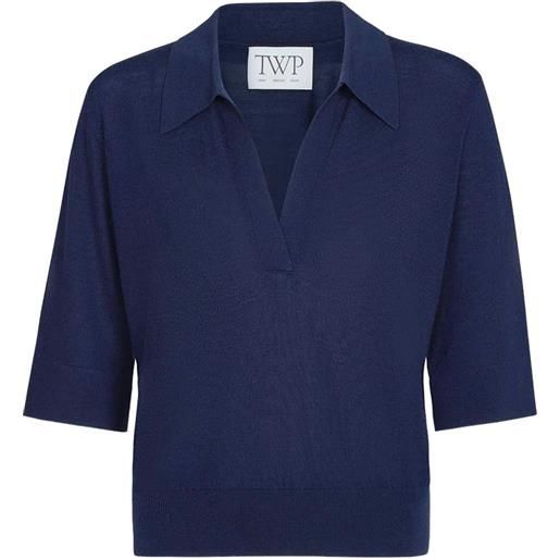 TWP polo con scollo a v - blu