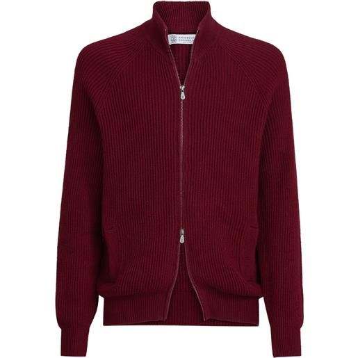 Brunello Cucinelli cardigan con maniche raglan - rosso