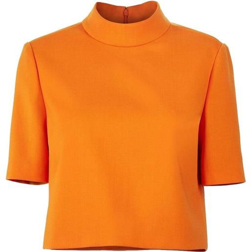 Carolina Herrera t-shirt con collo rialzato - arancione
