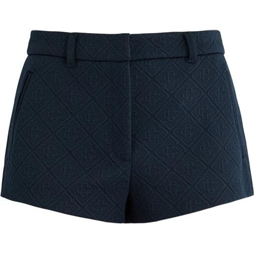 Casablanca shorts corti con logo jacquard - blu