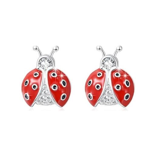 Orecchini coccinella su quadrifoglio - Gioielli - Orecchini - di Id