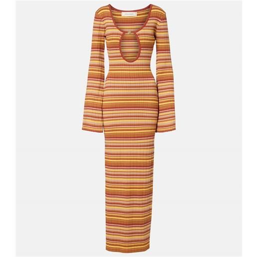 Bananhot abito lungo rey in maglia a coste con cut-out