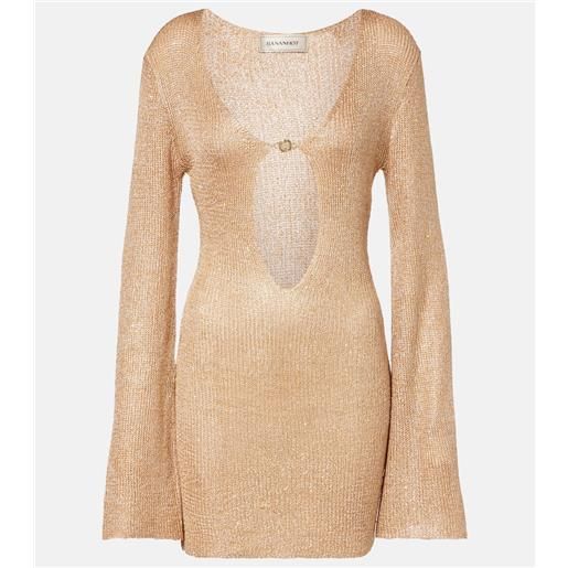 Bananhot miniabito rey con cut-out e paillettes