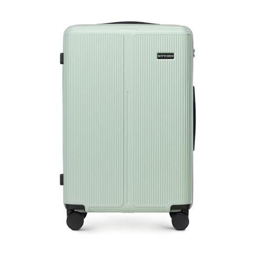 AREBOS Set 4 Valigie Rigide da Viaggio | Scocca in ABS | Trolley con Maniglia Telescopica, Ruote a 360° e Lucchetto | Set S M L XL | Argento