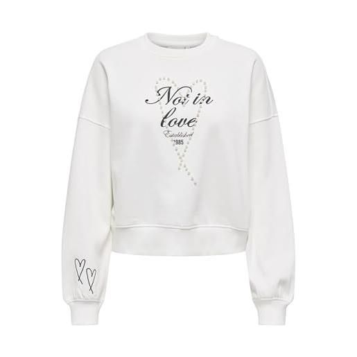 ONLY onlkiara l/s o-neck pearl swt, nero, l donna