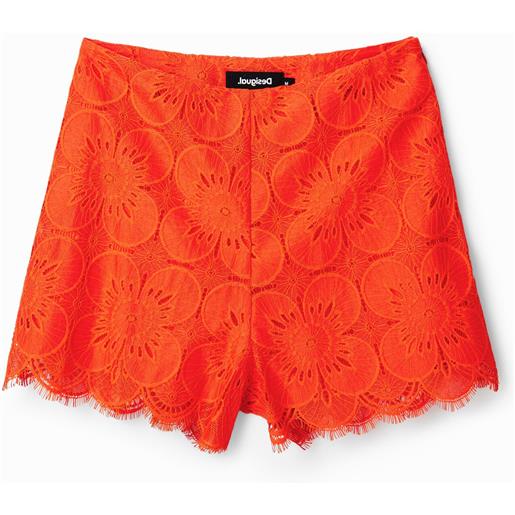 Desigual, pantaloncini pizzo retrò, rosso, 34