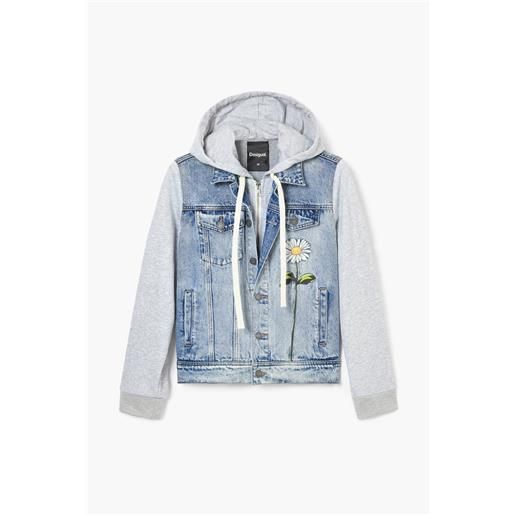 Desigual, giacca di jeans trucker, blu, xs