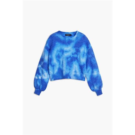 Desigual, maglione tie-dye, blu, s