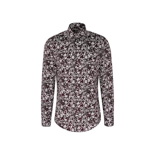 Seidensticker camicia da uomo business - slim fit - facile da stirare - colletto kent - maniche lunghe - 100% cotone, lilla, 42