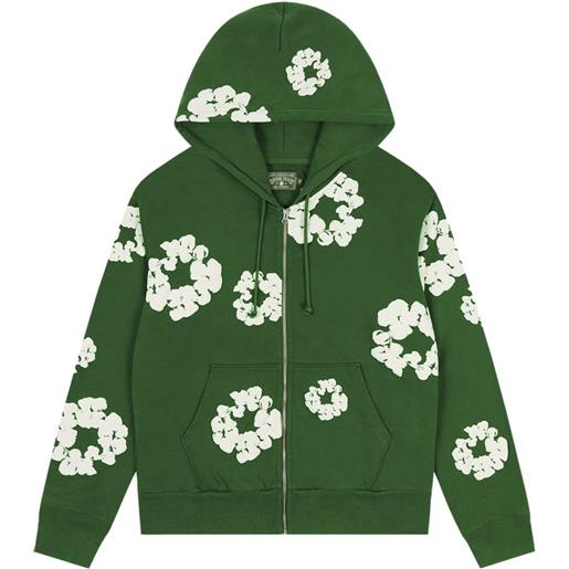 Denim Tears felpa con zip e stampa ghirlande - verde
