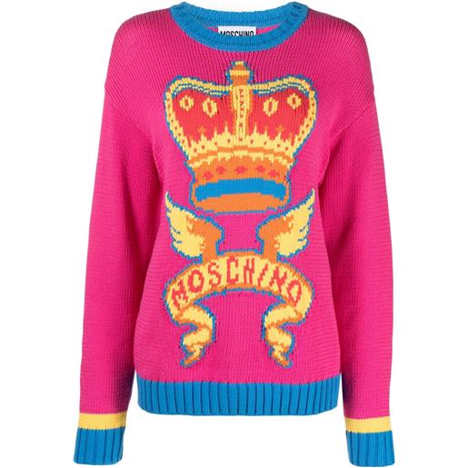 Moschino maglione con intarsio - rosa