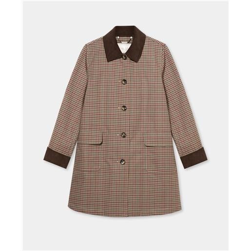 Brooks Brothers cappotto in twill di cotone a quadri meteorite