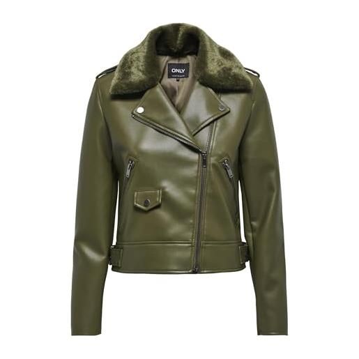 ONLY onlvilhelma-biker in finta pelle, colore: otw giacca, marrone, xl donna
