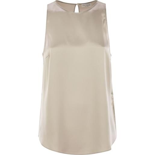 Brunello Cucinelli blusa smanicata - toni neutri