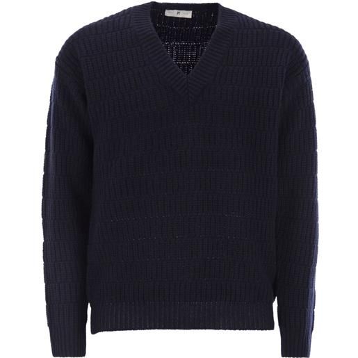 PT Torino maglione con scollo a v - blu