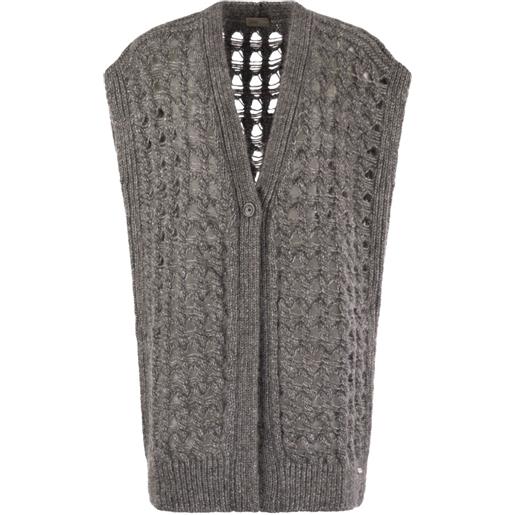 Herno cardigan smanicato - grigio