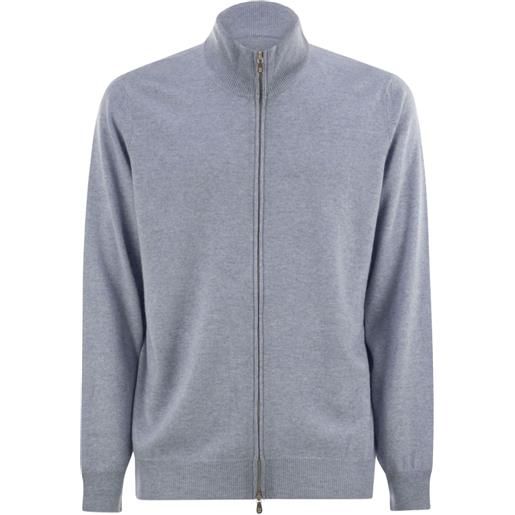 Brunello Cucinelli cardigan con zip - blu