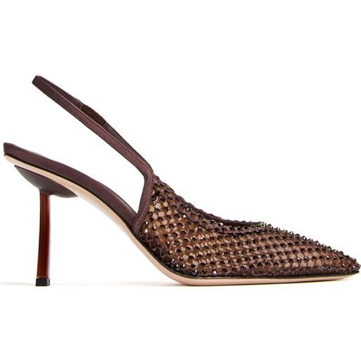 Le Silla pumps gilda con cinturino posteriore 80mm - marrone