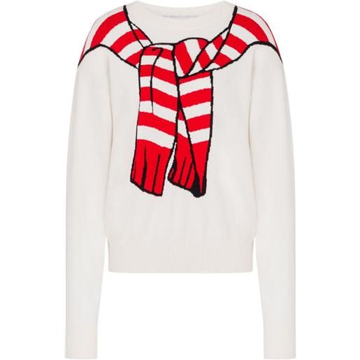 MOSCHINO JEANS maglione trompe-l'oeil - bianco