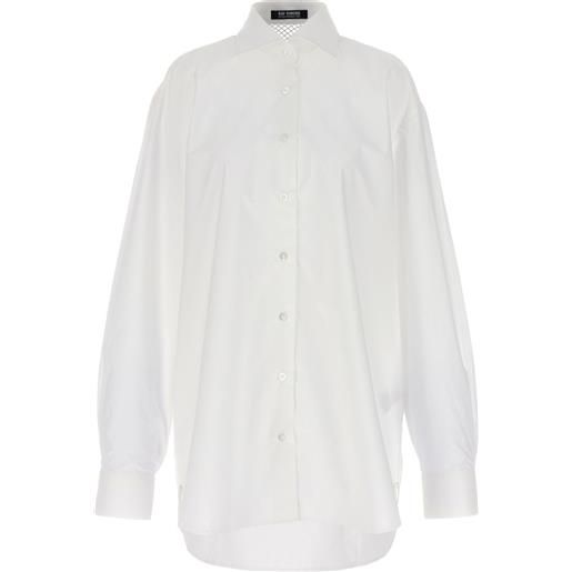 Raf Simons camicia con inserti in rete - bianco