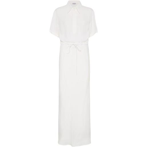 Brunello Cucinelli abito in twill - bianco