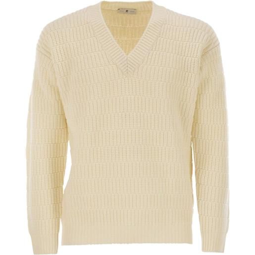 PT Torino maglione con scollo a v - toni neutri