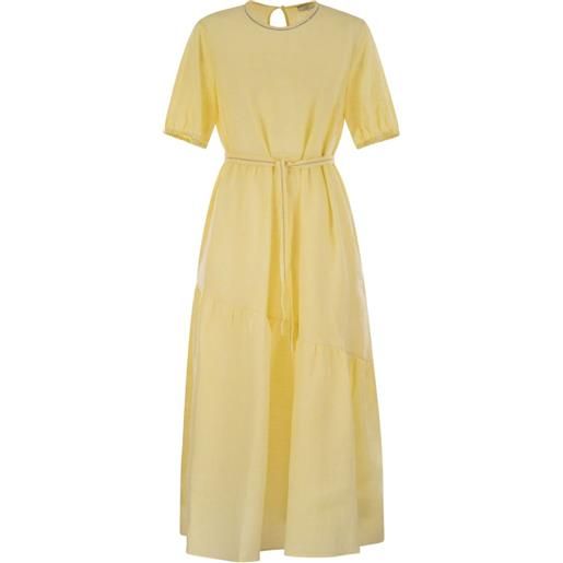 Peserico abito lungo girocollo - giallo