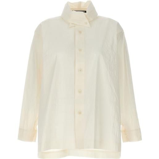 Issey Miyake camicia con effetto stropicciato - toni neutri