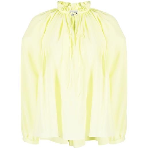 Lanvin blusa con collo plissettato - verde