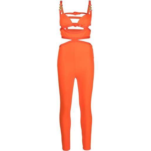 Versace tuta intera medusa con cut-out '95 - arancione