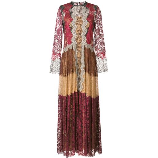 Alberta Ferretti abito lungo a fiori - rosso