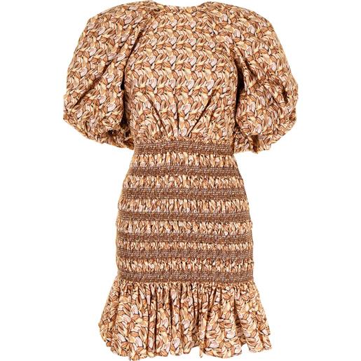 Acler abito brooks con stampa - marrone