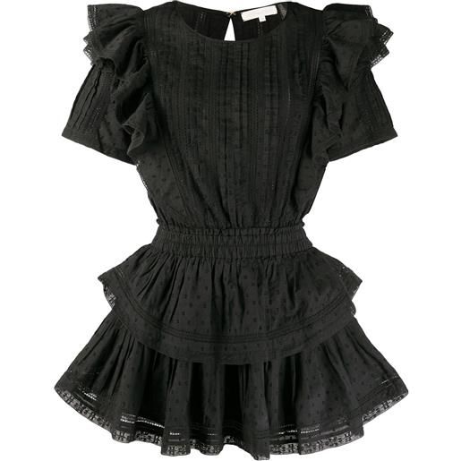 LoveShackFancy abito natasha con ricamo - nero