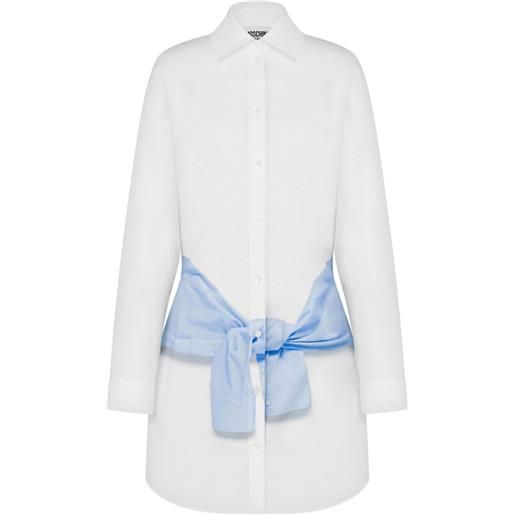 MOSCHINO JEANS chemisier corto con stampa - bianco