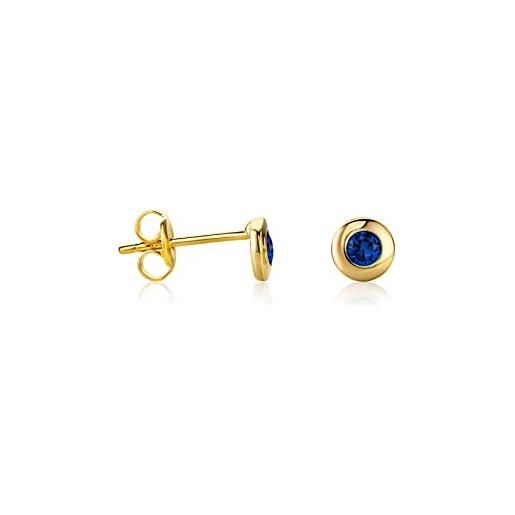Orecchini Pendenti in Oro Giallo 14K con Granato Rosso Squisito Senza Pari, Orec