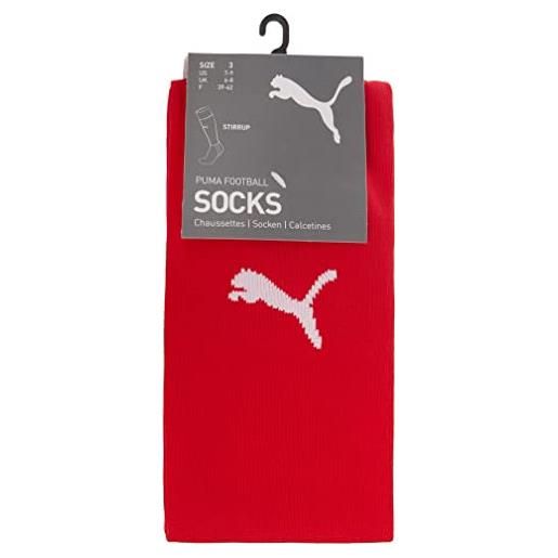 Puma team liga stirrup core, calzettoni calcio unisex - adulto, rosso (red/white), 1
