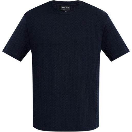 Giorgio Armani t-shirt con lavorazione in rilievo - blu