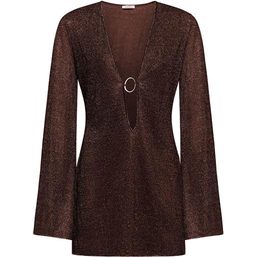 Oséree abito corto lumière con scollo a v - marrone