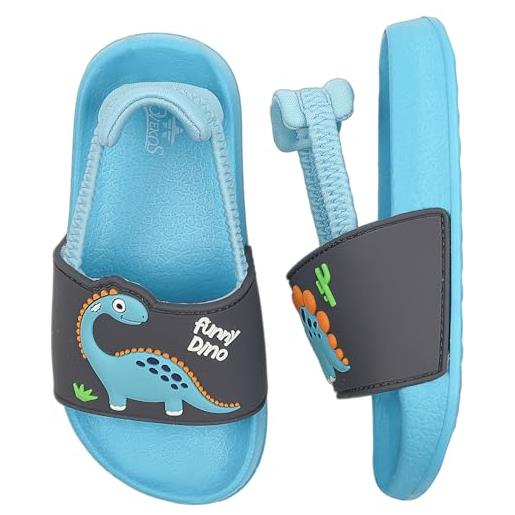 Youecci ciabatte da spiaggia per bambini pantofole da bagno per ragazzi ragazze scarpe da piscina estive da spiaggia sandali unisex per interni all'aperto dinosauro divertente 22 eu