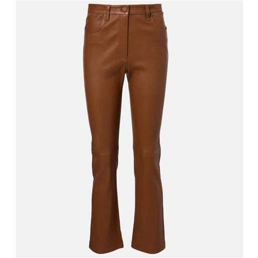 Joseph pantaloni bootcut cropped in pelle