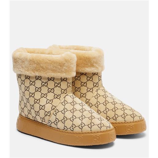 Gucci stivaletti in suede gg con lana