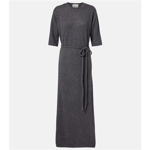 Lisa Yang abito lungo tilde in cashmere con cintura